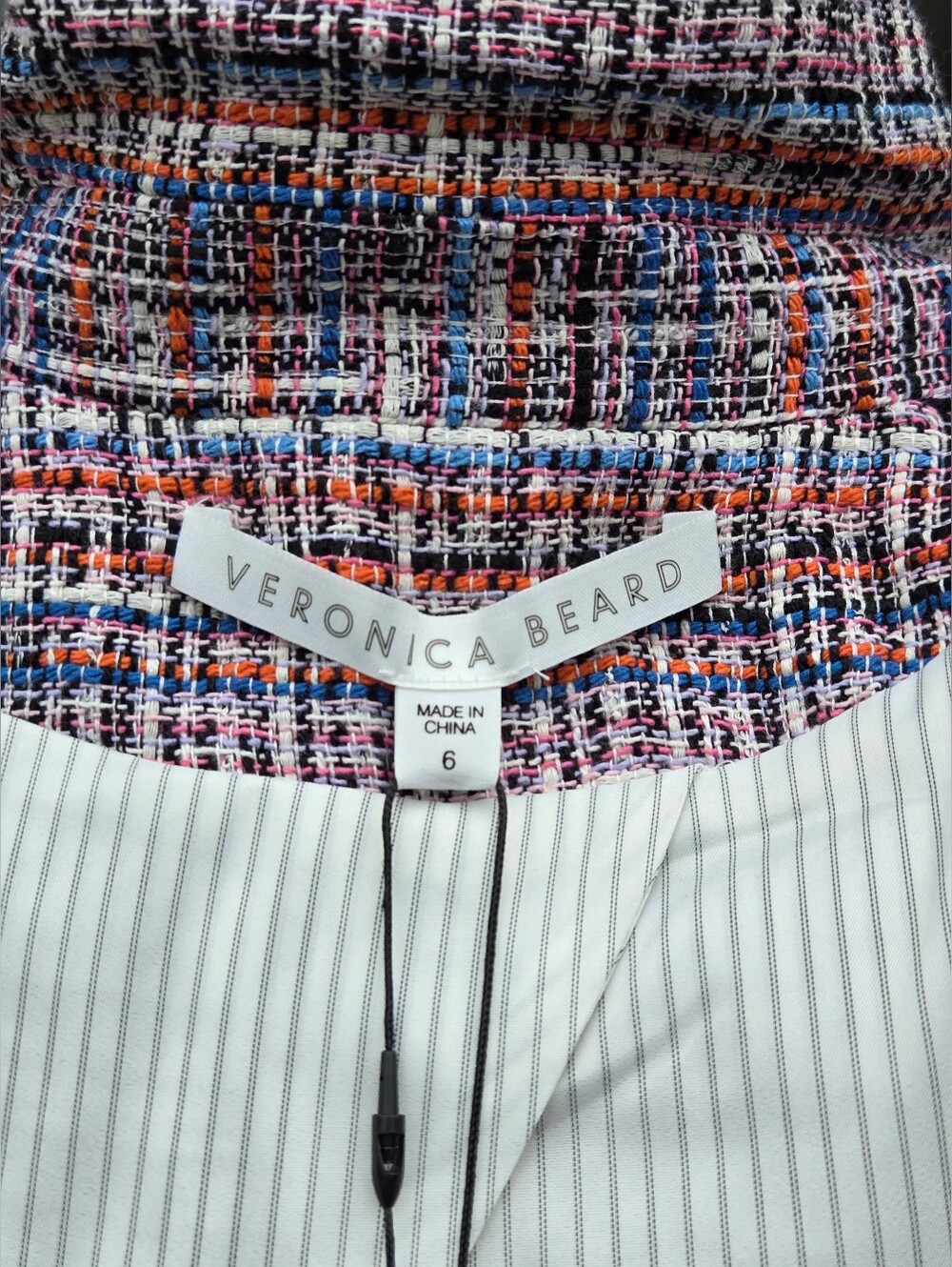 Veronica Beard Theron Tweed Blazer Jacket Size 6 Multi Double Breasted NWT $650 - Picture 12 of 16